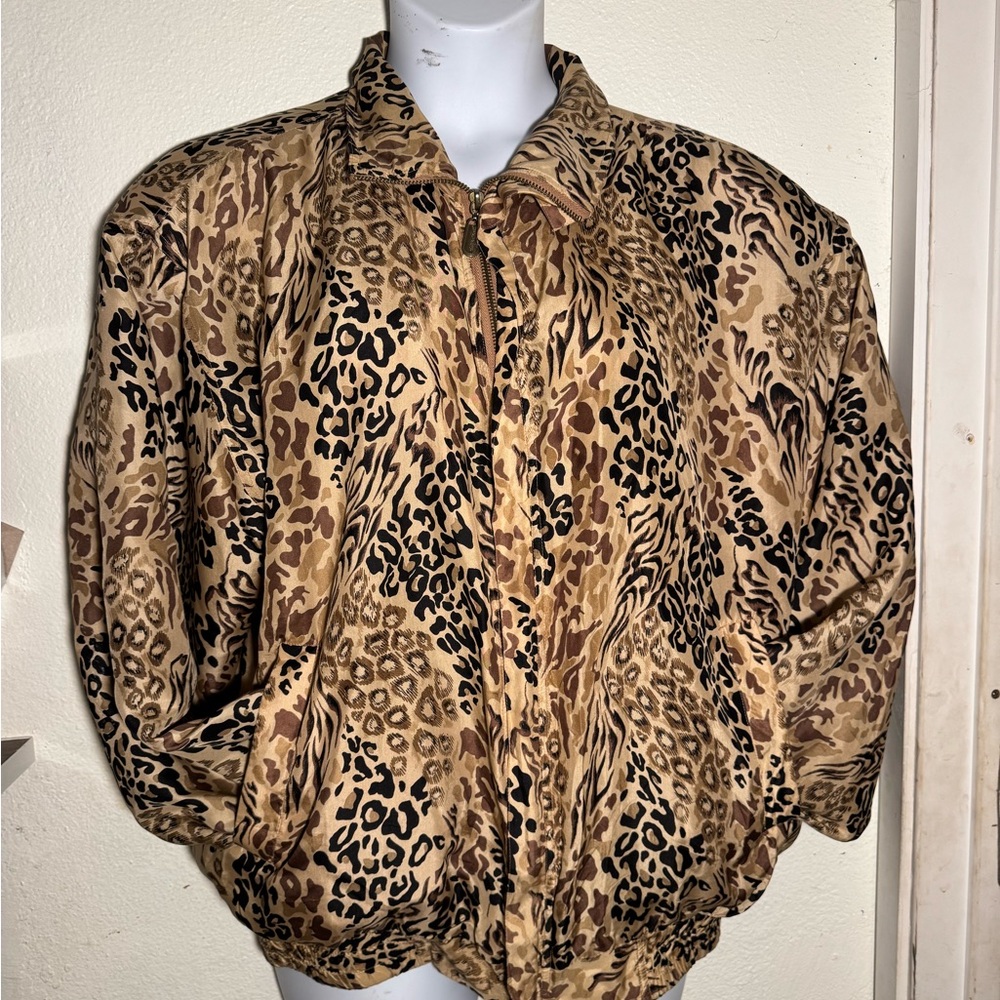 Leopard Print Bomber Jacket FUDA INTERNATIONAL